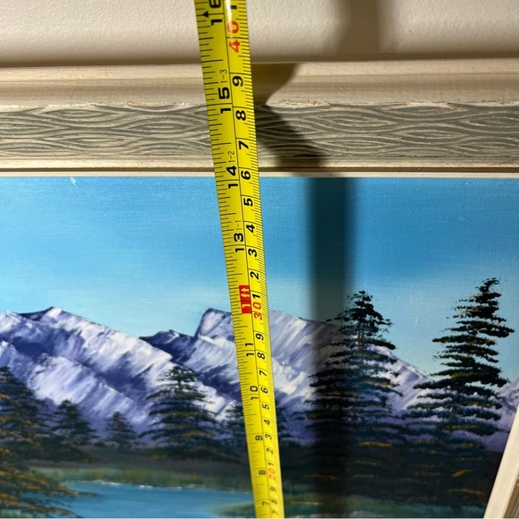 Vintage original oil painting. Mountains. Trees. Landscape. Pat Grandy - Picture 5 of 8